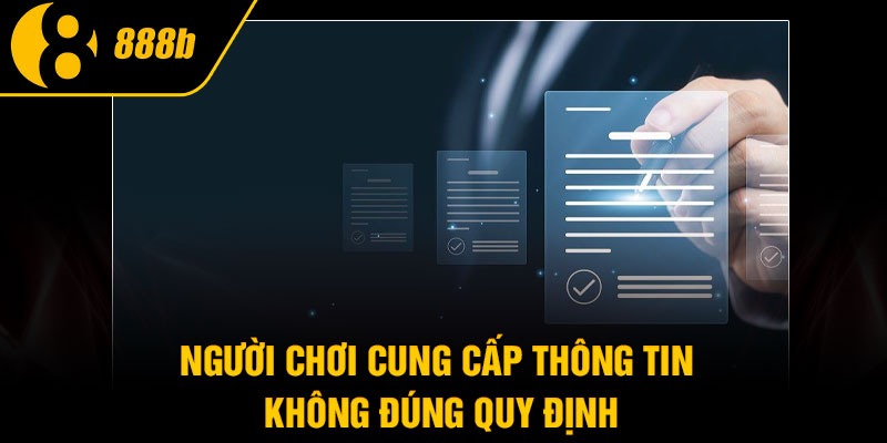 Người chơi cung cấp thông tin không đúng quy định